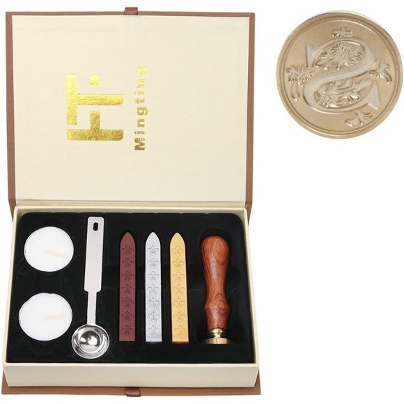 Other - Wax Seal Stamp Kit, Classical Old-Fashioned Antique Wax Stamp Seal Kit Initial L